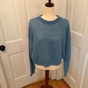 VERONICA BEARD Melinda Sweater Alpaca Mohair Blend Sz Lg‎ Blue